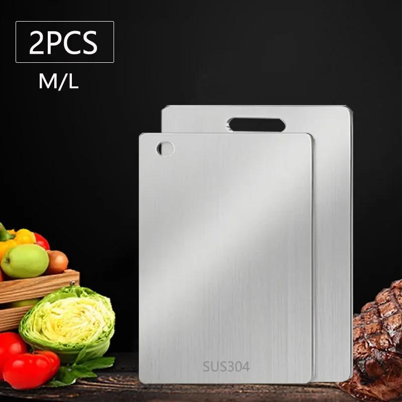 WXCOO Kitchen Cutting Board Food Grade Chopping Cutting Boards Thickened Stainless Steel Boards for Cut Vegetables Fruit Meat