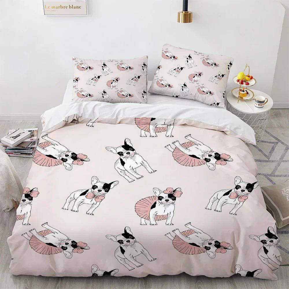 

Winter Beding Set Include Soft Duvet Cover +pilowcase Print French Buldog Pet Dog Fotprint Warm Comforter Cover Set for Children Kids Aldult 100*200cm Single