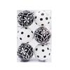 6pcs/box Round Black And White Christmas Tree Decoration Home Decor Party Holiday Hand-painted Balls