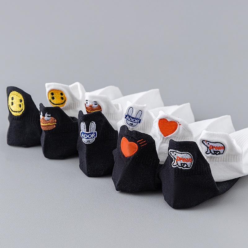 

5 Pairs of Boys Summer Thin Cotton Deodorant Sports Socks 5 Pairs чорний