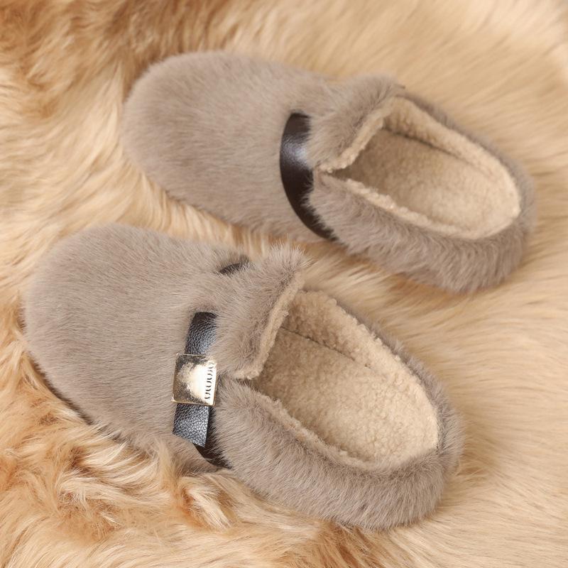 Mao Mao Slippers New Autumn and Winter New Bag Head Women's Slippers Plush Women's Shoes