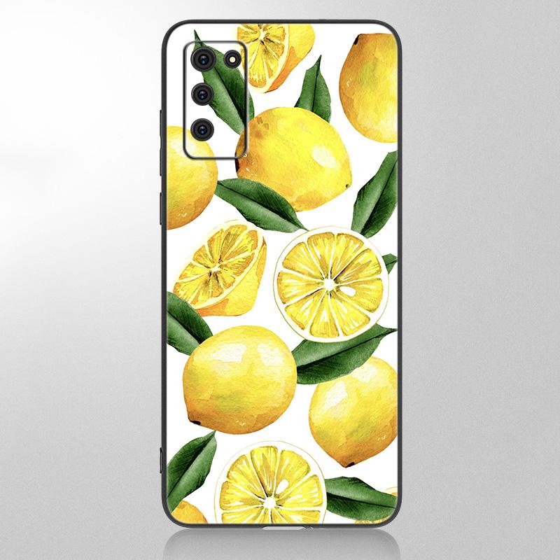 Summer green leaves fruit lemon Case For Samsung Galaxy A12 A02S A22 A32 A52 A72 A71 A51 A41 A31 A21 A11 A50 A70 A10S A20S Cover