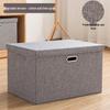 Handun Floral Foldable Cotton Linen Storage Box with Lid