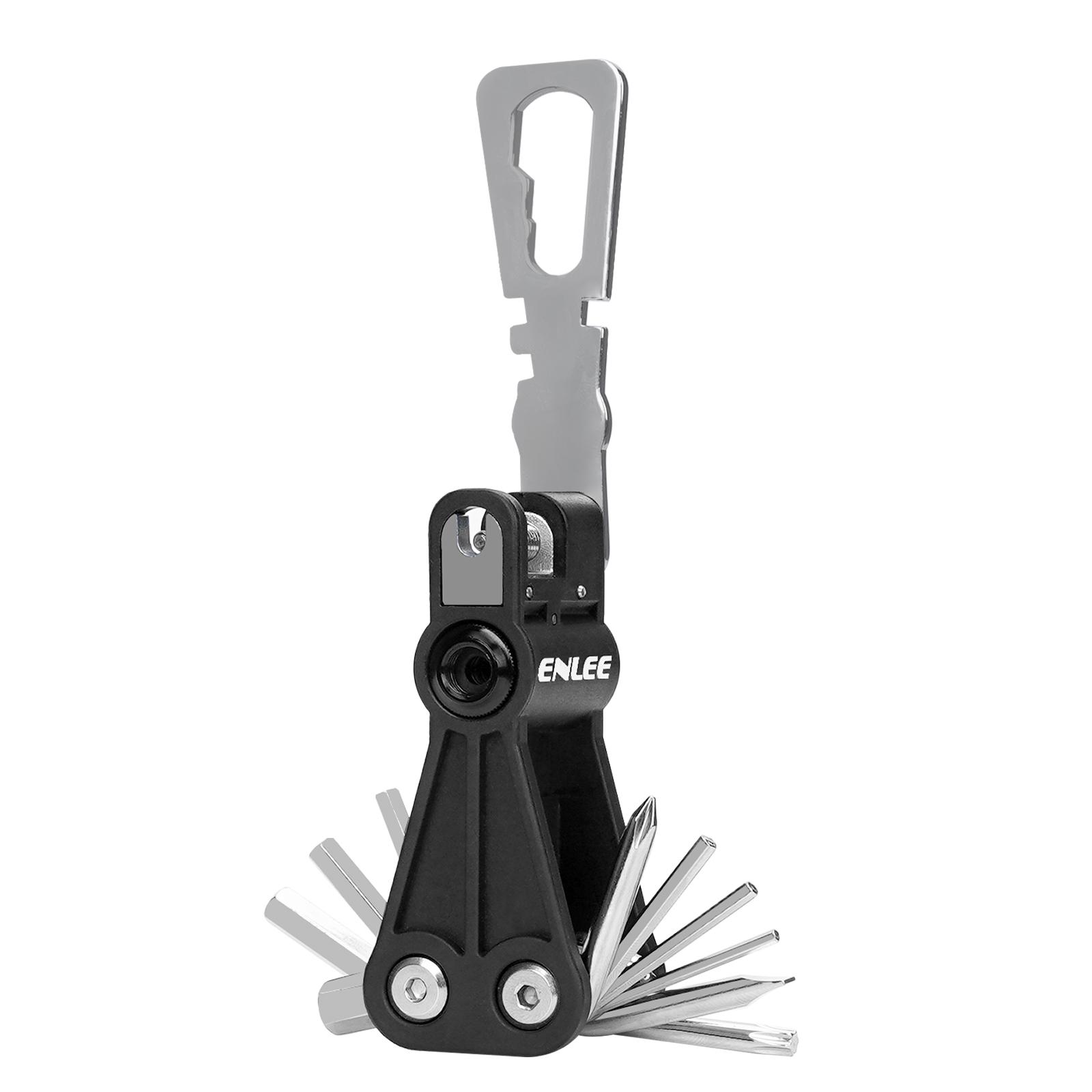

Folding Bike Multi Tool With Chain Breaker 18 In 1 Hex Key Set CO2 Adapter For Bicycle Repair Mountain Road Bike Maintenance чорний