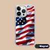USA America Flag Silver Plating Magsafe Mobile Phone Case for iPhone 17 16 15 14 13 12 11 Air Pro Max Plus Colorful Cover