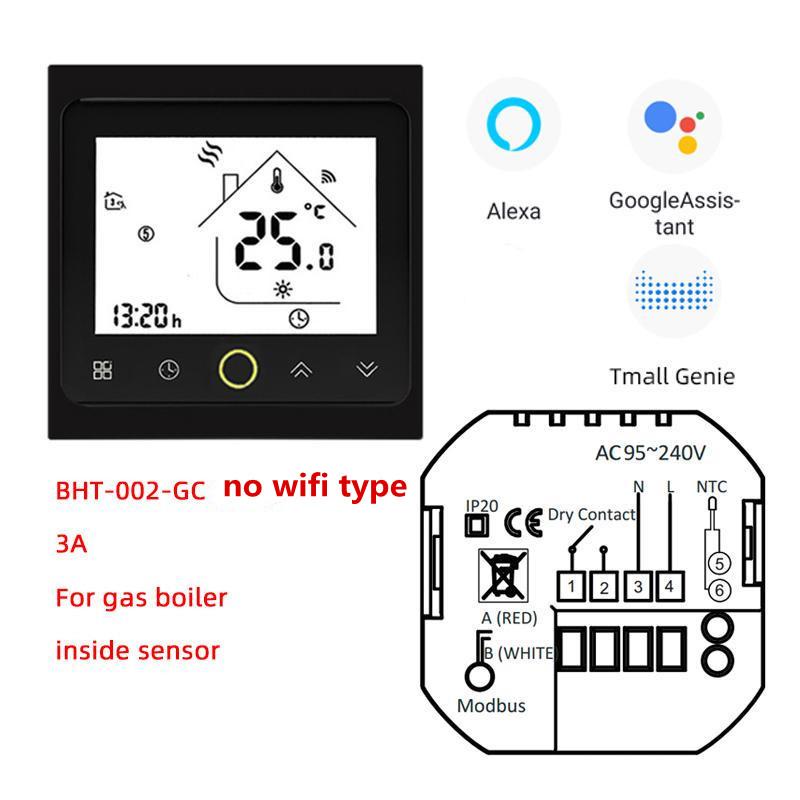 WIFI For Electric/Water/Gas Boiler Floor Heating Thermostat Smart Touch Screen LCD Display Temperature Controller with Alexa/Google Home