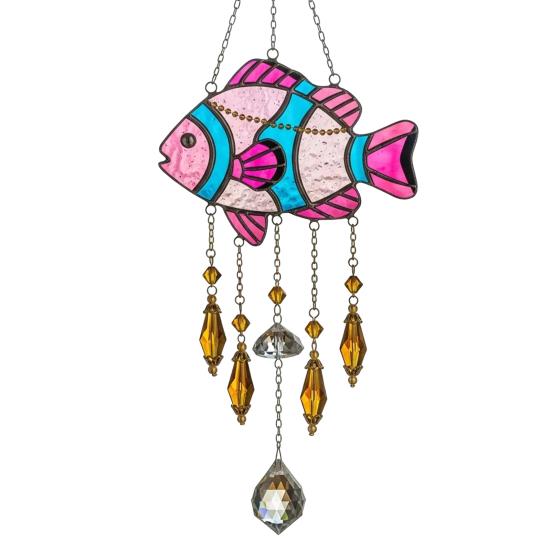 Sea Animal Sun Catcher Coastal Hanging Decoration Conch Starfish Seahorse Suncatcher for Home Windows Balcony Decor