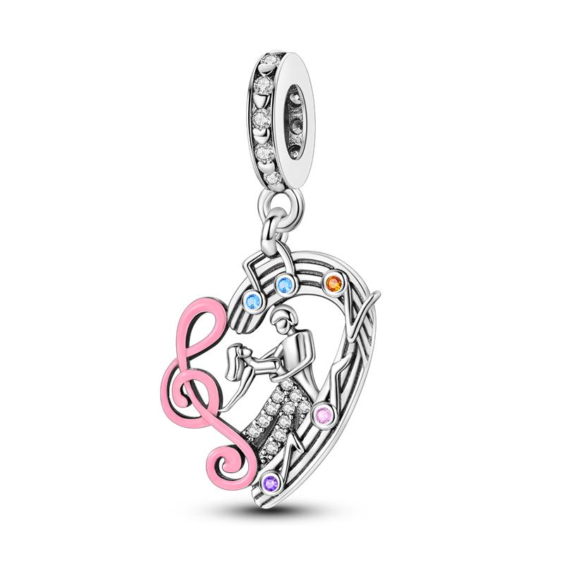 Kupfer Schmetterling Charms Perlen Sommer Stil Zirkonia Herzform Anhänger Original Zubehör Armbänder DIY Schmuck Geschenk