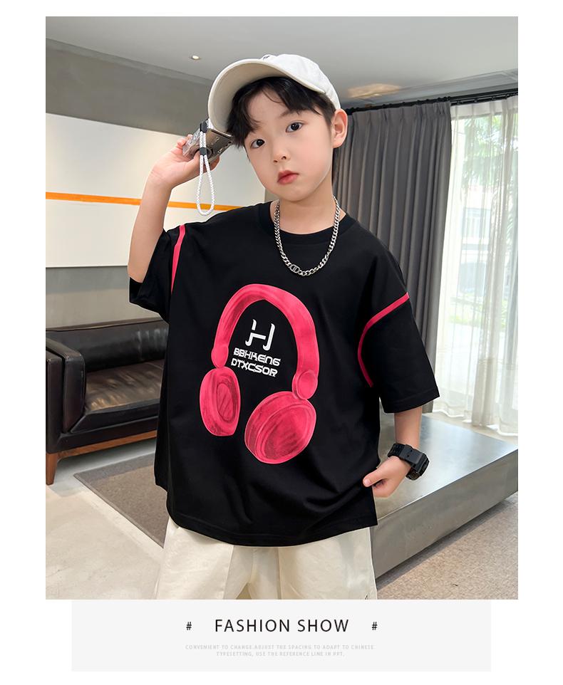 Boys' summer clothes short sleeved T-shirt 2026 new style children's clothing summer top boys' summer style trendy brand handsome t
