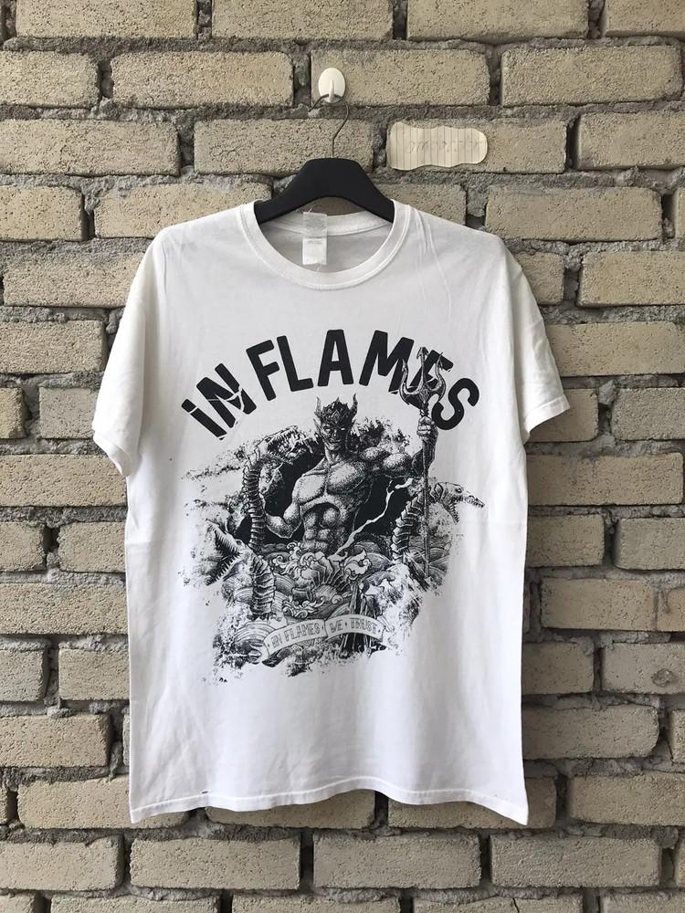 Vintage Style In Flames Band  We Trust Dragon Shirt Unisex S-5XL Reprint MQ577 Unisex T-Shirt S