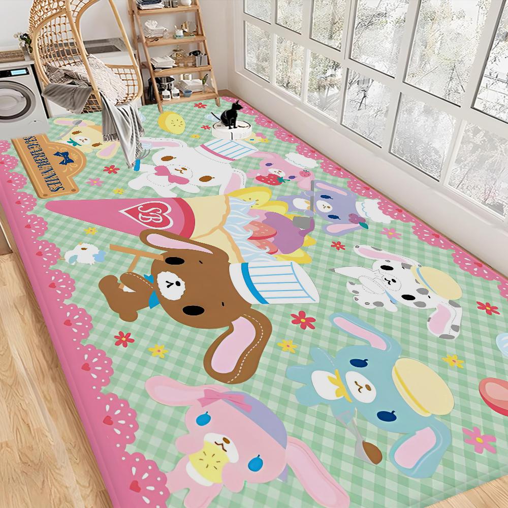 S_sugarbunnies Anime Kawaii Bathroom Mat Retro Multiple Choice Living Room Kitchen Rug Non-Slip Bedside Mats