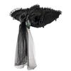 18th Century Pirate Captain Tricorn Hat With Adjustable Lace And Long Veil For Colonial Costume Halloween RolePlay Game