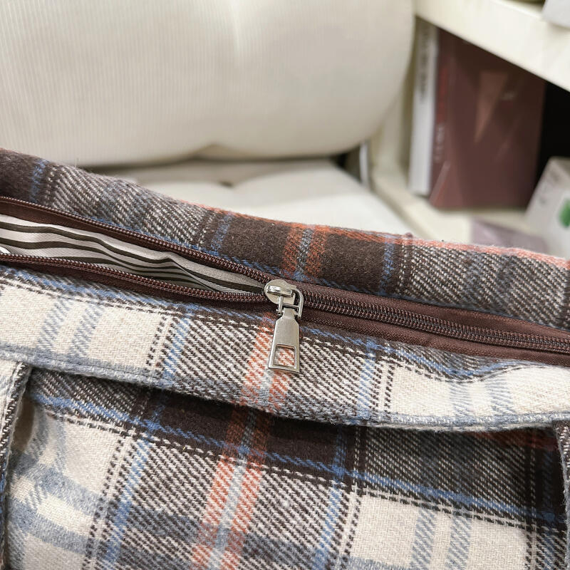 Große Kapazität Unordentlichkeitstasche Wollkaromuster Schulter Tragetasche