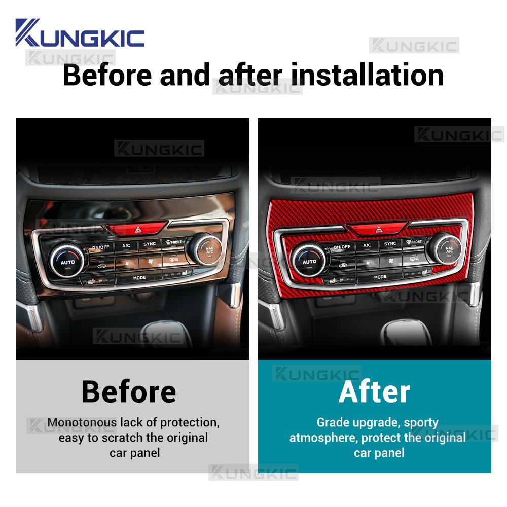 Für Subaru Forester 2019 2020 2021 2022 2023 2024 Echter Weicher Kohlefaser Aufkleber Auto RHD LHD Zentrales AC-Panel Rahmen Zierleiste