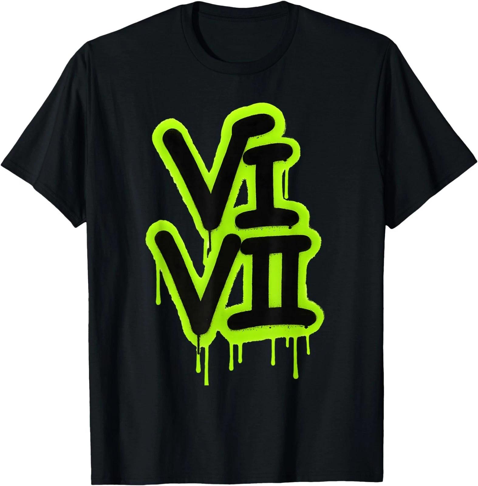 67 Roman Numerals VI VII Green Drip Meme Matching Group T-Shirt M