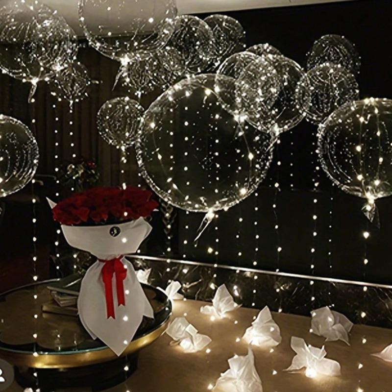 10-Piece Transparent Bobo Ball String Lights - 20-Hour Cool/Warm White LED Balloons with USB/Battery Power, for Magical Wedding