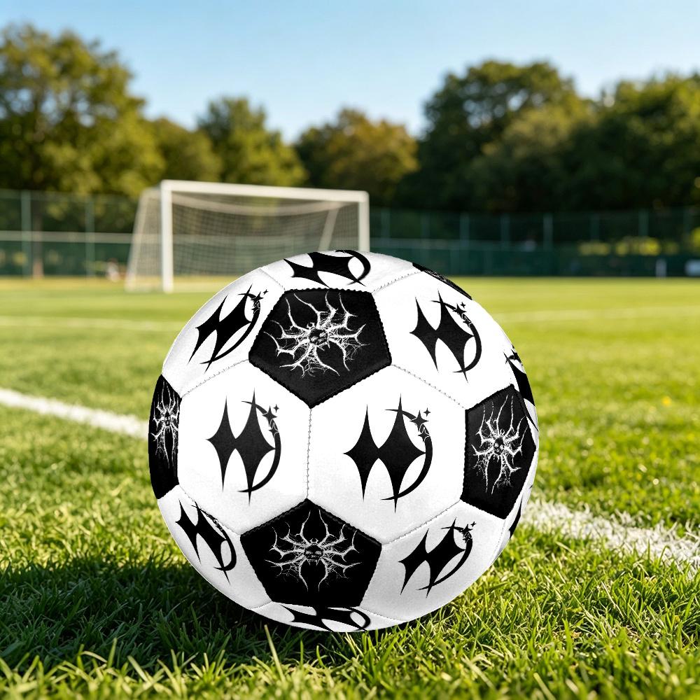 1PC Space Exploration Symbol Dark Spider Artwork Soccer Ball Size 5 Football Machine Sewn Indoor/Outdoor Universal Football Gift W81
