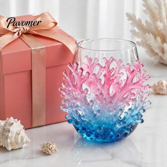 Unique Sea Creature Drinkware Octopus Stemless Wine Glass, 3D Marine Animal Printed Bar Shape Cocktail Cup Borosilicate Glassware, for Cocktails