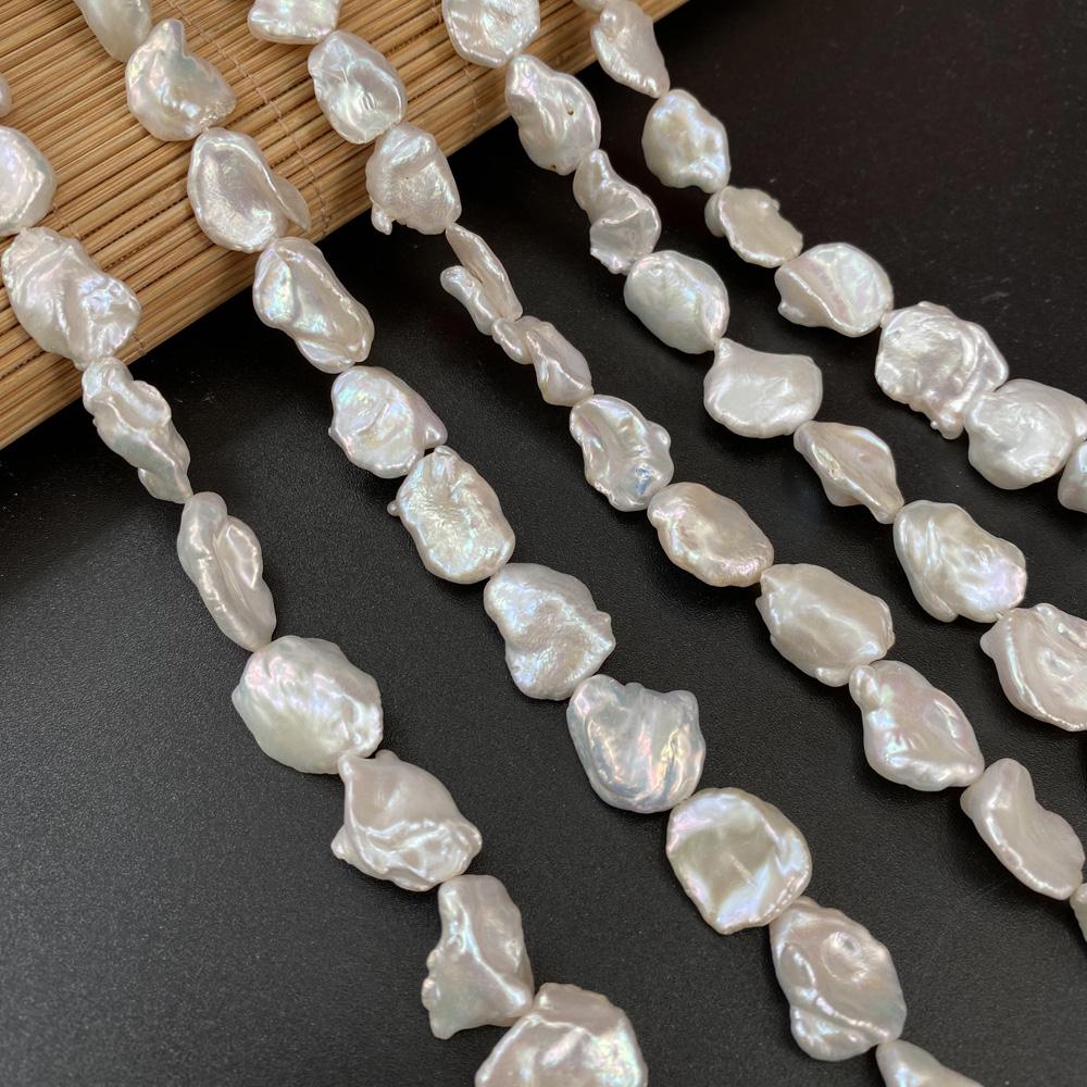 1String, Irregular Pearls, 12×16-13×18mm, White Natural Freshwater Pearl Beads for Jewelry Making DIY Supplies, Women's Craft Gifts 36cm