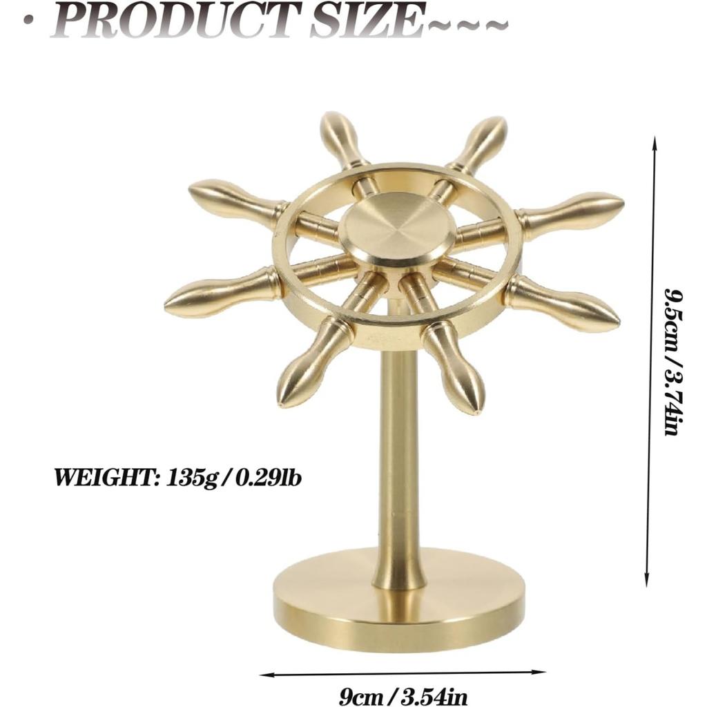 Fidget Spinners, Brass Spinner Fidget, Kinetic Desk Toys Spin with Stand, Gyro Wheel Toy, High Speed Bearing Hand Spinner Anxiety Finger Toys Gyro