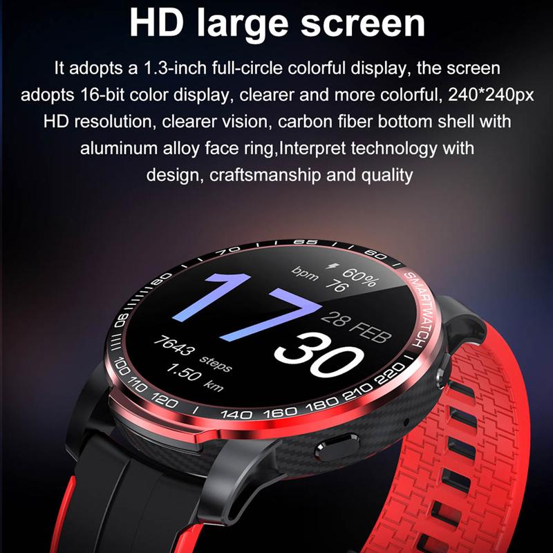 Smart Watch Carbon Fiber Men Bluetooth Call 24 Hours Heart Rate Multi-Sport Mode Smartwatch for Android IOS Fitness Tracker
