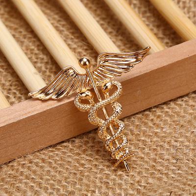 Retro Angel Wings Men Badge Pin Snake Brooches Lapel Medal Decoration
