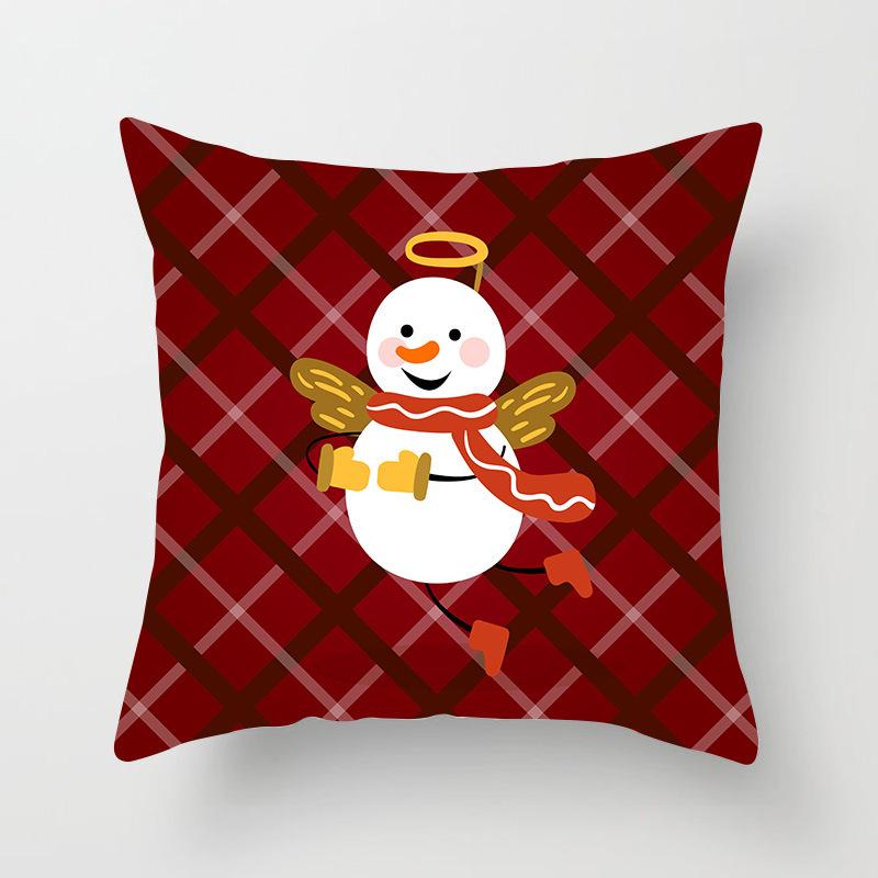 Рождественское украшение, черно-красная клетчатая наволочка с принтом для дома, гостиной, дивана, украшение, наволочка 45*45 см 40X40CM