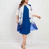 Vestido Capa Plus Size Feminino com Sobreposição de Chiffon Floral Formal Bodycon Lápis Midi para Casamento Festa de Cocktail Trabalho