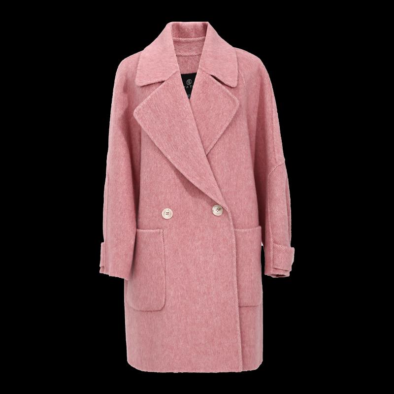 Women's Wool Blend Lapel Mid-length Coat