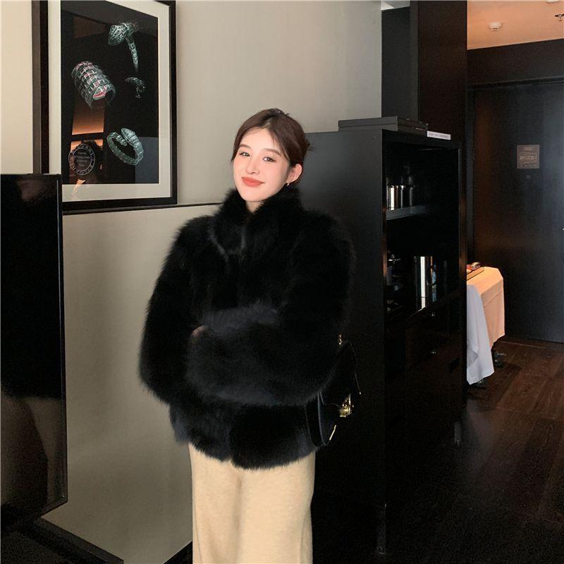 Winter New Stand Collar Eco-friendly Fox Fur Coat Women's Fashion Coat Young Style Pure Desire