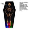 Colorful LED Halloween Light Dancing Skeleton in Casket, Up Musical Toy with Lights, Spooky Animated Decor, Party Haunted House Props Retro Ornament