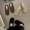 Internet celebrities popular girls casual bag head cotton shoes autumn and winter wear lazy slippers foreign style versatile flat bottom fluffy s
