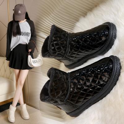 Flat-bottomed Snow Boots Women's Winter Velvet Thickened Warm and Waterproof Short Boots