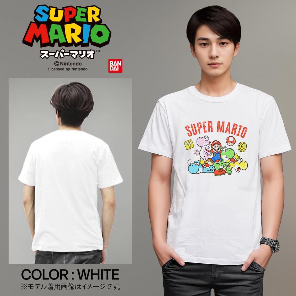Super Mario Colorful Yoshi Short Sleeve Goods Mario Yoshi [Fineplus] T-shirt