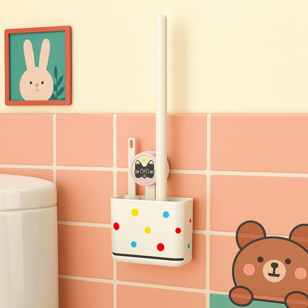 Cartoon Closestool Brush No Punching Cleaning Brush Cleaning Tool Toilet Scrubber  Toilet