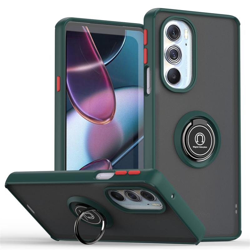 Shockproof Ring Stand Magnetic Matte Back Cover For Motorola Moto G85 G75 G55 G35 G15 G05 5G Case Soft Frame Hard PC Armor Funda