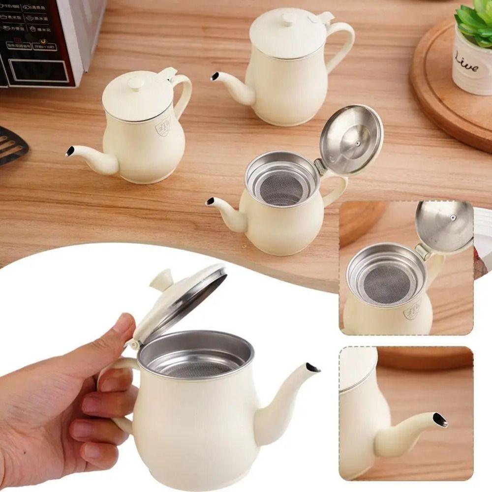 Thickened Stainless Steel Oil Pot Large Capacity Oil Filter Pot  Kitchen Supplies