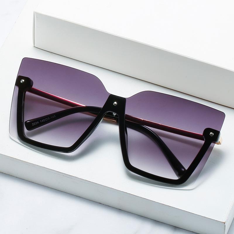 Half-Frame Square Sunglasses Women'S Trendy Rice Nail Sunglasses, Men'S Sunglasses Of The Same Style