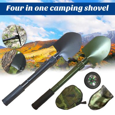 1 Set Military Folding Shovel with Tactical Carry Case Replacement Folding Pick Portable Outdoor Camping Shovel Metal Entrenching Tool