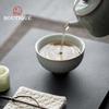 100ml Handmade Embossed Teacups Lotus Petal Retro Ceramic Master Cup Kung Fu Tea Set Single Cup Household Ceramic Tea Items