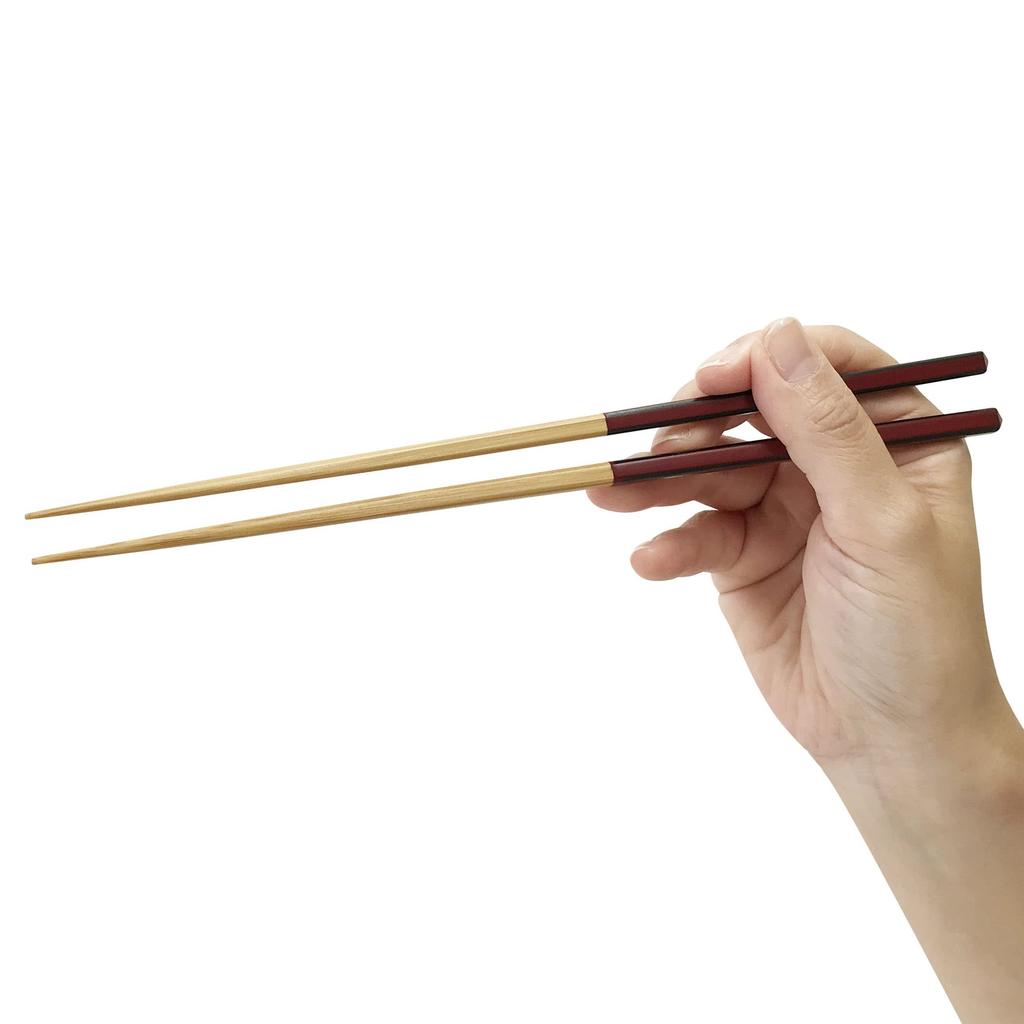 Culture Chopstick Delicious Made In Tapered Bamboo Chopsticks [Food & Culture] Chopsticks, Japan, Modern, High-Quality (Diamond Cut, 22.5cm, Red)