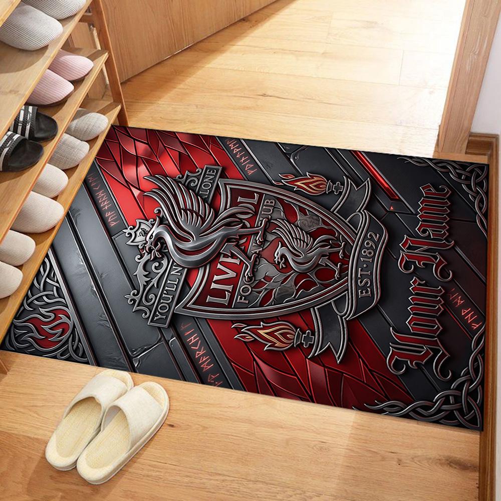 Liverpool Fc Customize Text Carpet Perfect For Outdoor Entryway Dormitory Hallway Antislip Rug Office Home Decor Spiritual Gift