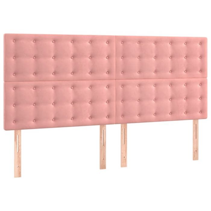 Tête de lit - Maison Exclusive - Velours rose - 160x5x118/128 cm - Hauteur réglable