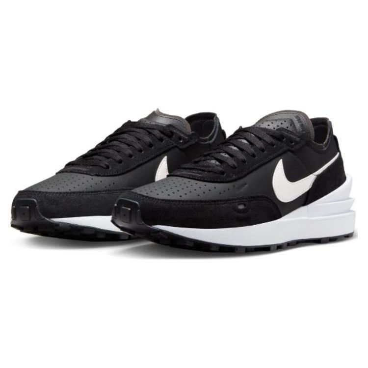 Nike Waffle One Leather Black White Unisex Sneakers DX9428-001