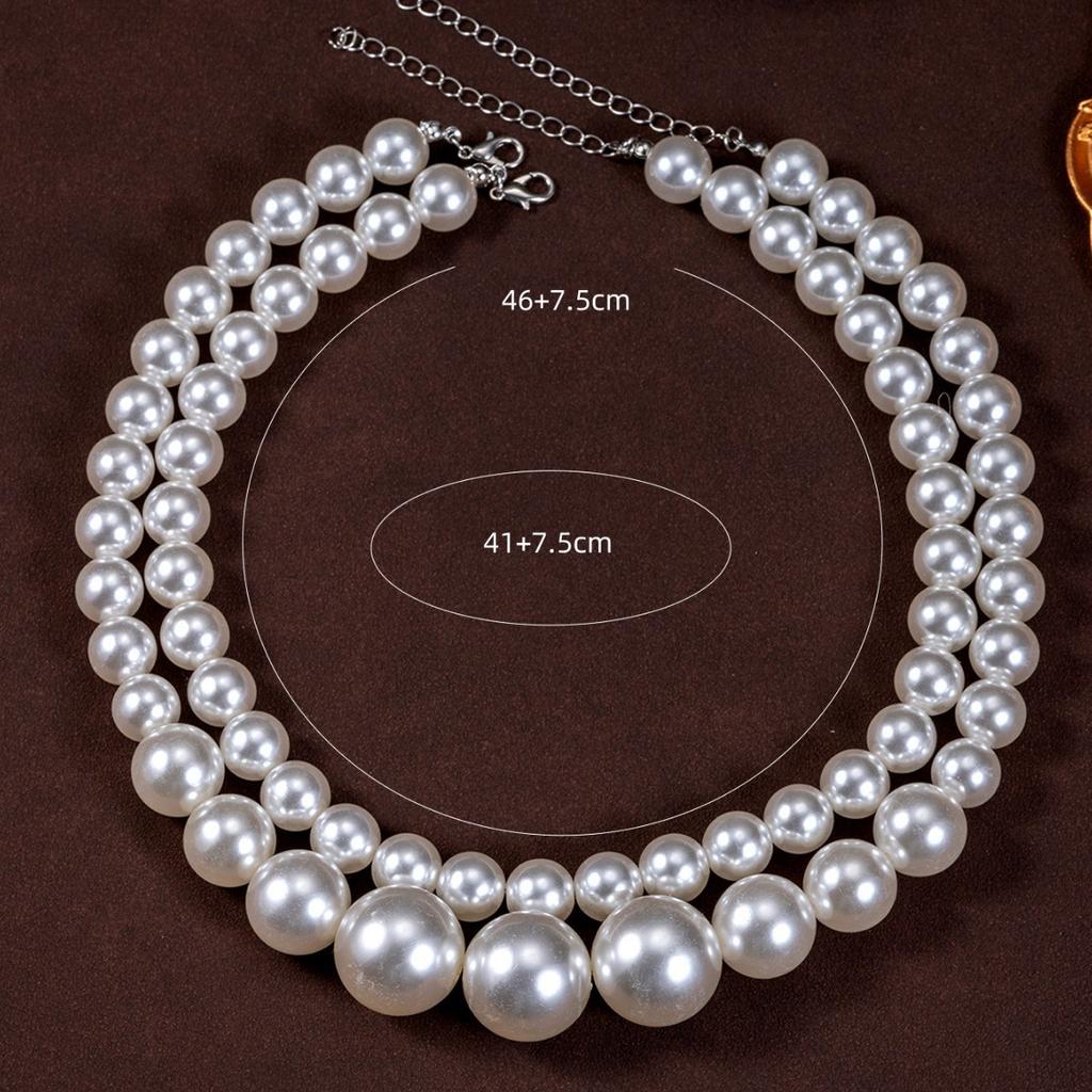 Beaded necklace set, simple trend style, temperament size, pearl exquisite necklace