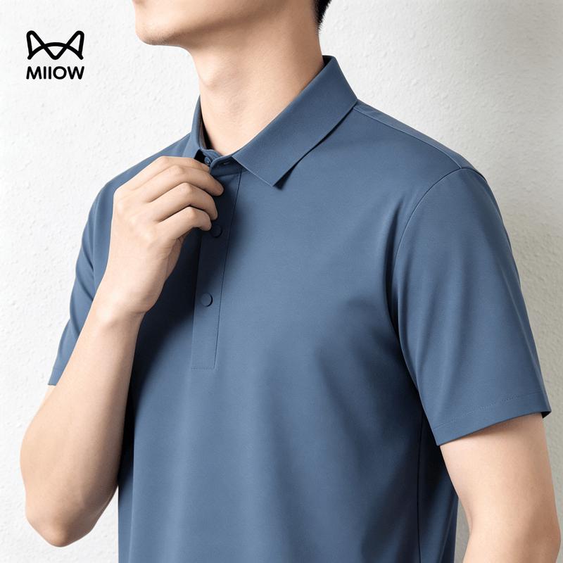 MIIOW Men's Ice Silk Quick-Dry Short Sleeve Polo Shirt