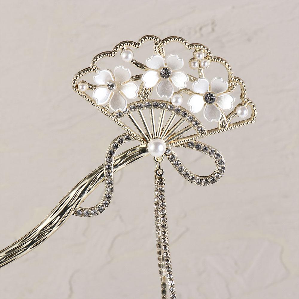 Hanfu Step Shake Antique Style Hair Stick Retro Temperament Hairpin Ancient Fan Fringe Hairpin