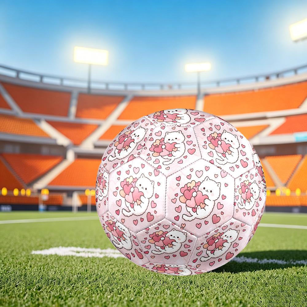 1pc Love Hearts Cat Size 5 Soccer Ball Professional Lightweight Durable Match Training Football Indoor &Outdoor Sports BallTraining Ball Y3