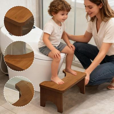 Stool For Toilet Wooden Toilet Stool Seat Ergonomic Potty Step For Adults Elderly Children Home Bathroom Shower Camping Travel