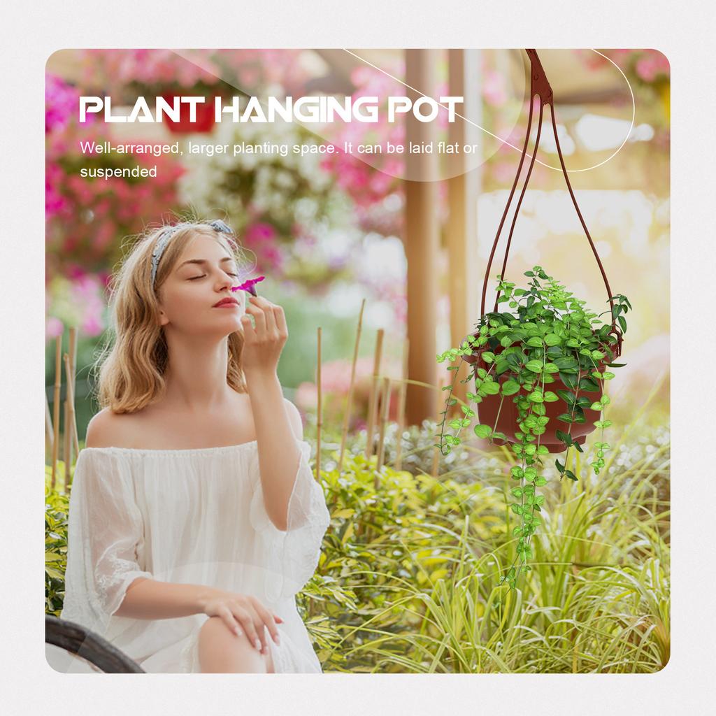6Sets Hanging Flowerpot Creative Plastic Plant Pot Decorative Flower Hanging Basket for Indoor Outdoor Balcony Garden Home Bar